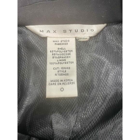 MAX STUDIO COAT BLAZER MINIMALISTIC SZ XS BLACK ELEGANT VERSATILE GOTH CORE - Picture 2 of 12